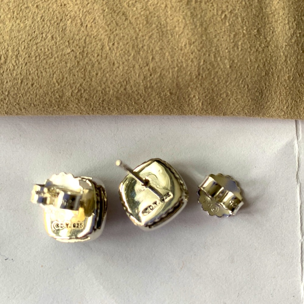 David Yurman mint condition earrings purple amethyst with diamonds studs - Picture 2 of 5